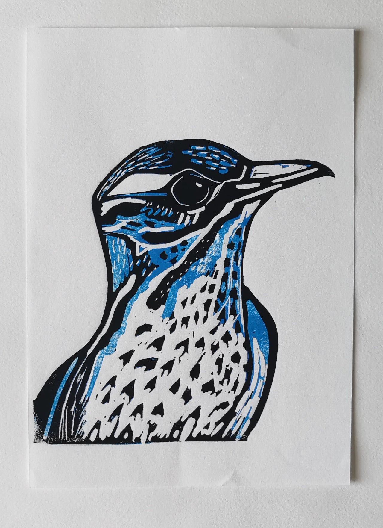Linoprint Lijster (Reduction)