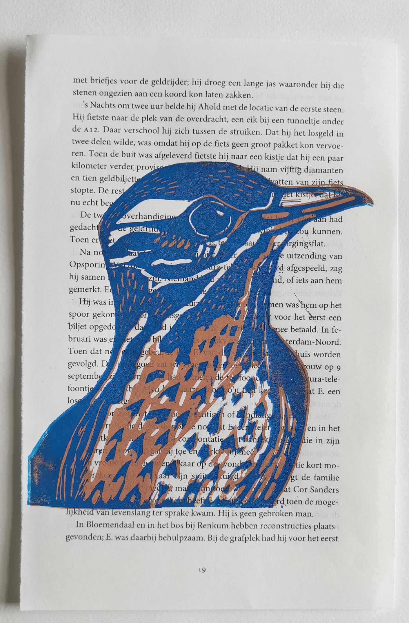 Linoprint Lijster (Reduction)