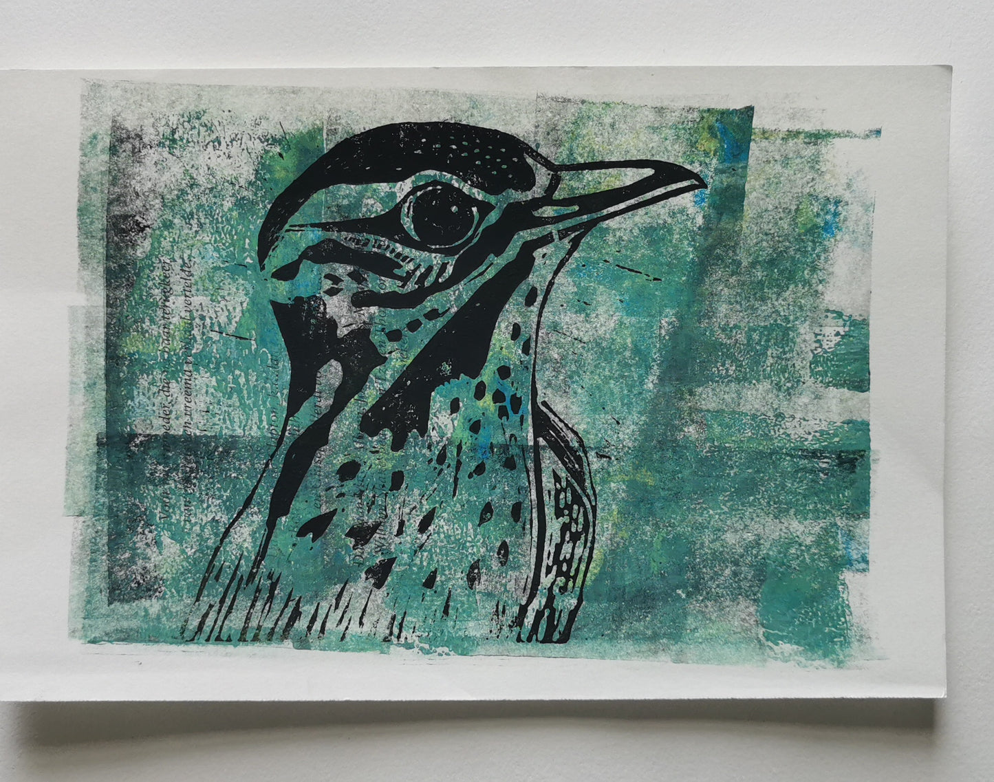 Linoprint Lijster (Reduction)