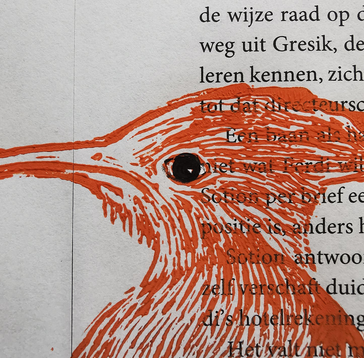 Linosnede Hop in twee kleuren