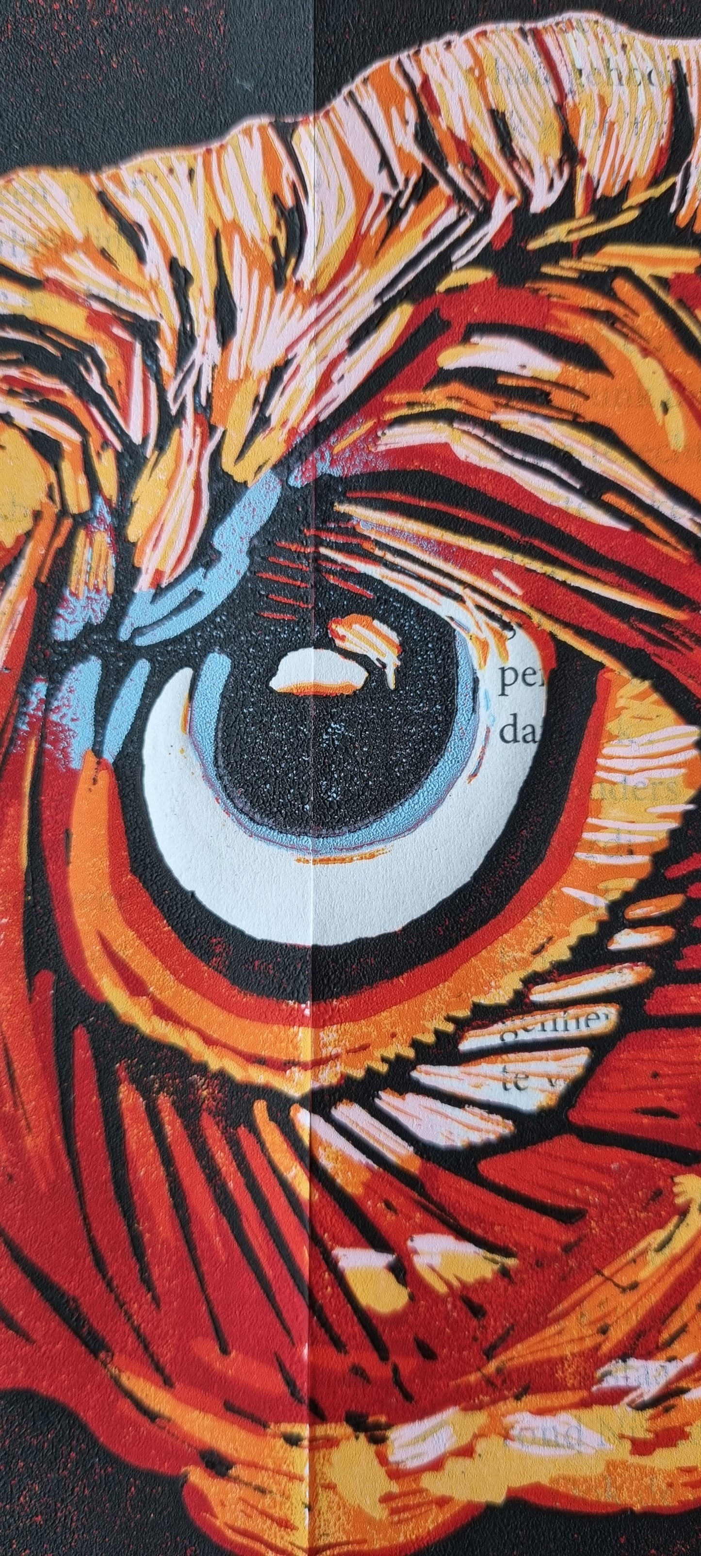 Linoprint Neushoornvogel (reduction)