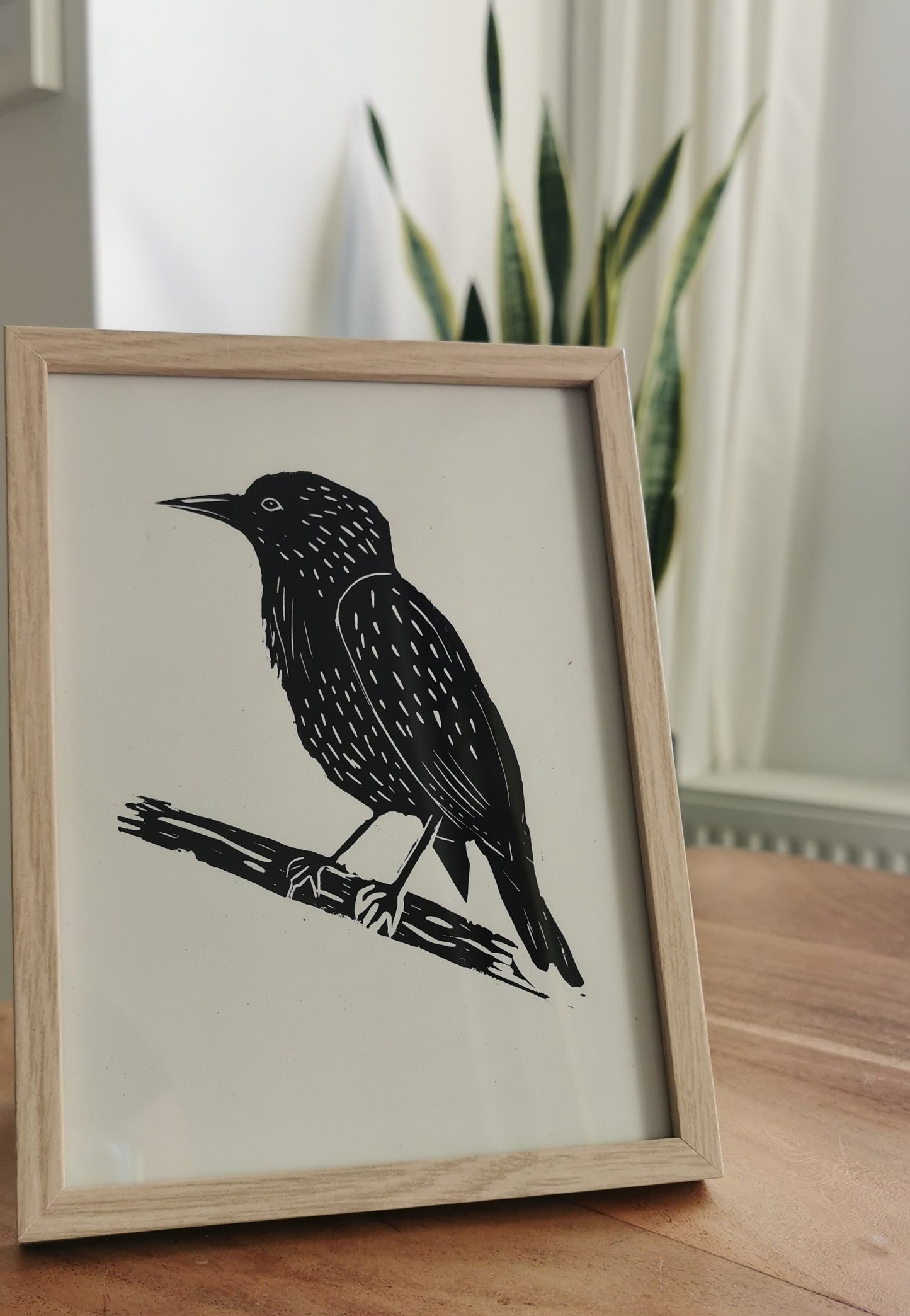 Linoprint Spreeuw