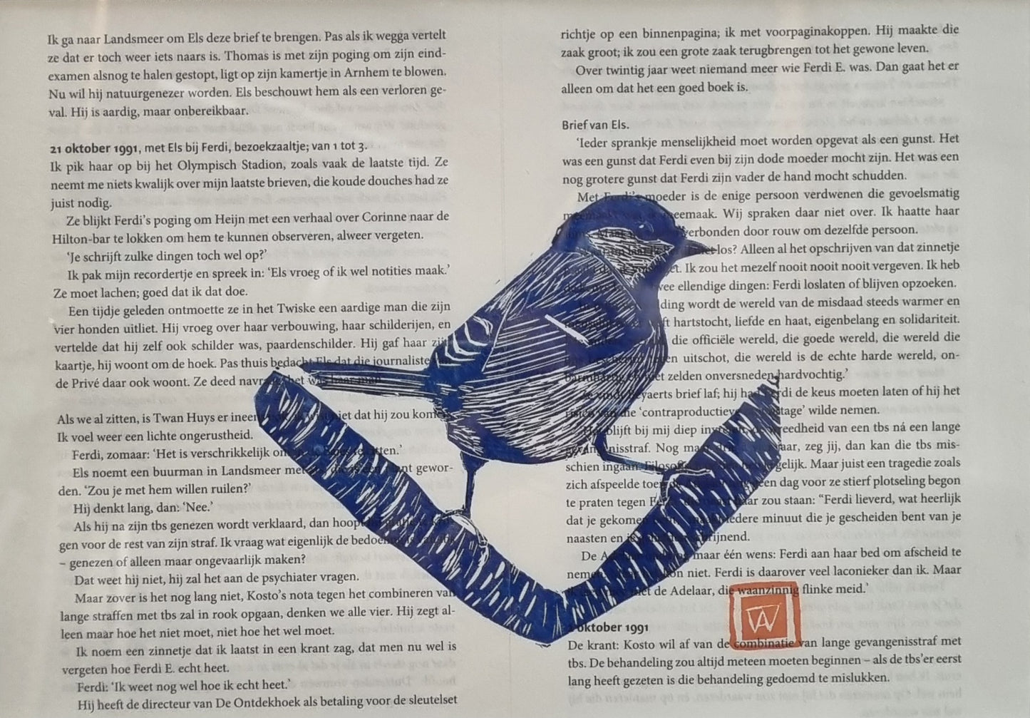 Linoprint Koolmees